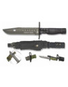 cuchillo K25 negro. Bayoneta. 17.8