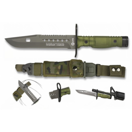 cuchillo K25 VERDE Bayoneta. 17.8