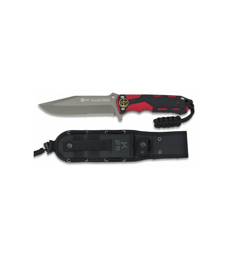 Cuchillo rojo/negro. hoja: 13.5cm