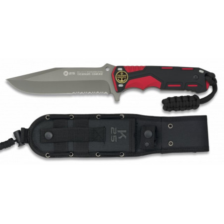Cuchillo rojo/negro. hoja: 13.5cm