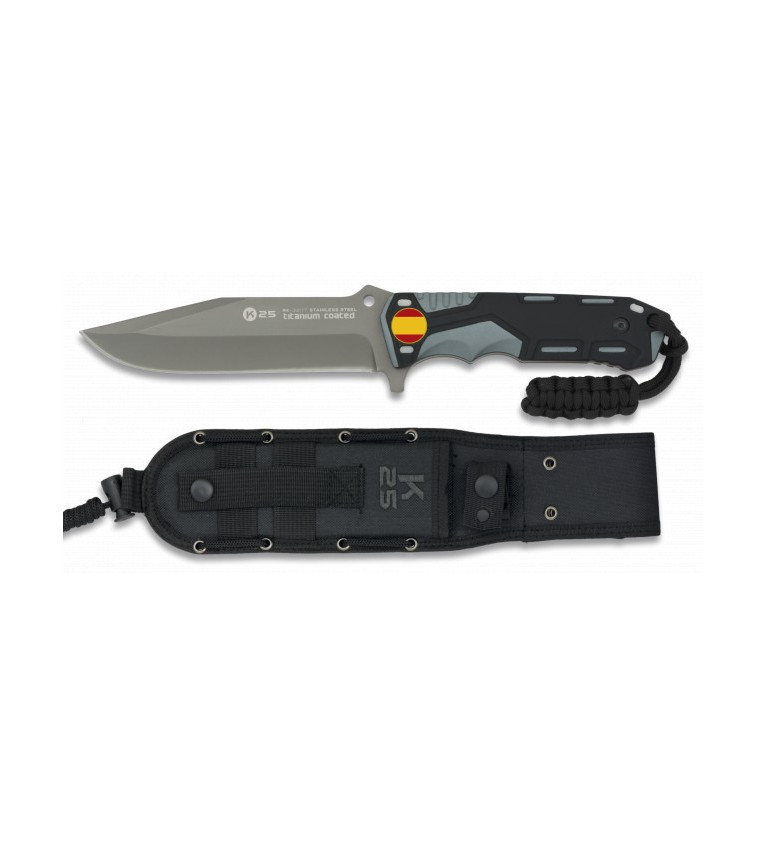 Cuchillo gris / negro hoja 13.5 cm
