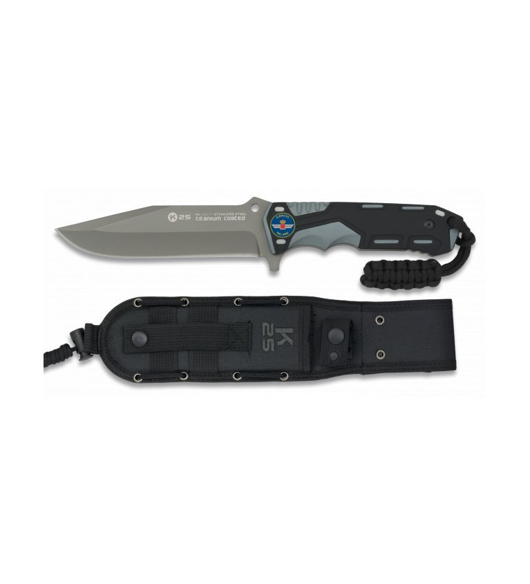 Cuchillo gris/negro. hoja: 13.5cm