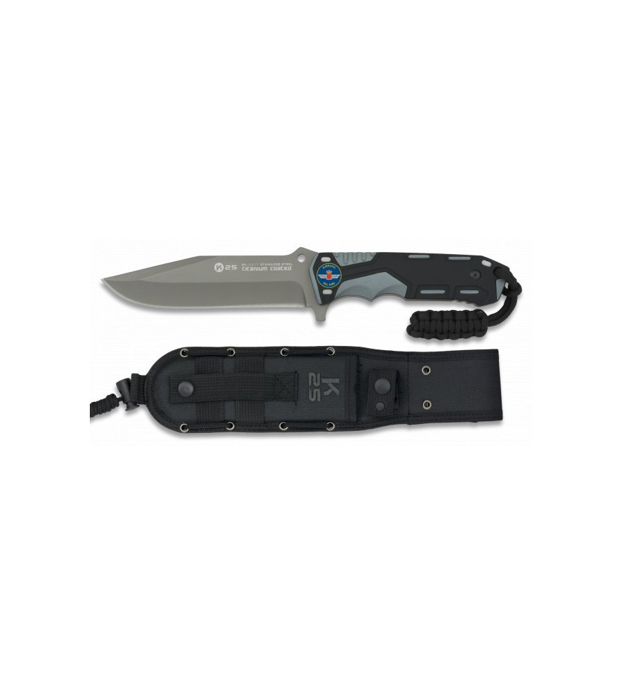 Cuchillo gris/negro. hoja: 13.5cm