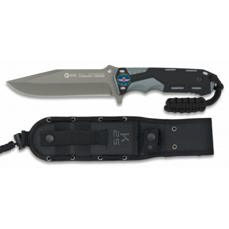 Cuchillo gris/negro. hoja: 13.5cm