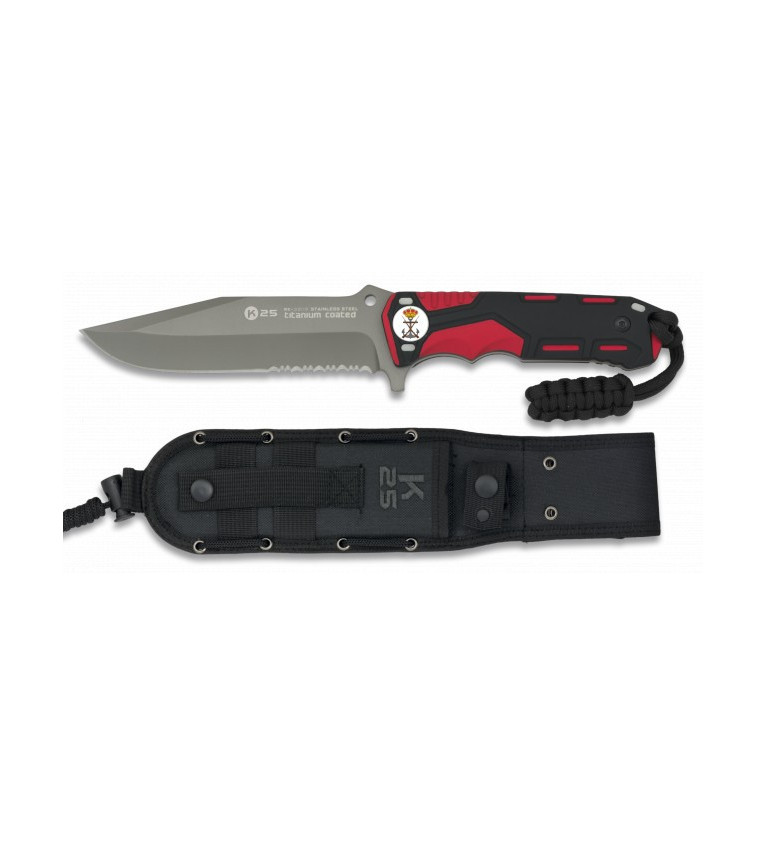 cuchillo rojo/negro. hoja: 13.5cm