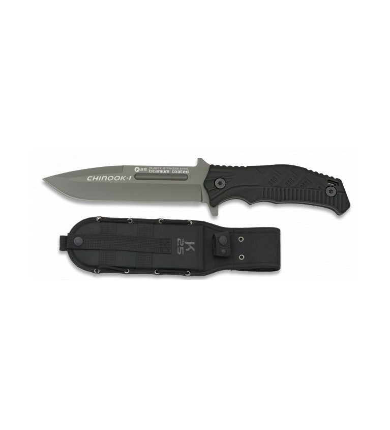 Tactical knife K25.CHINOOK I negro. H:14