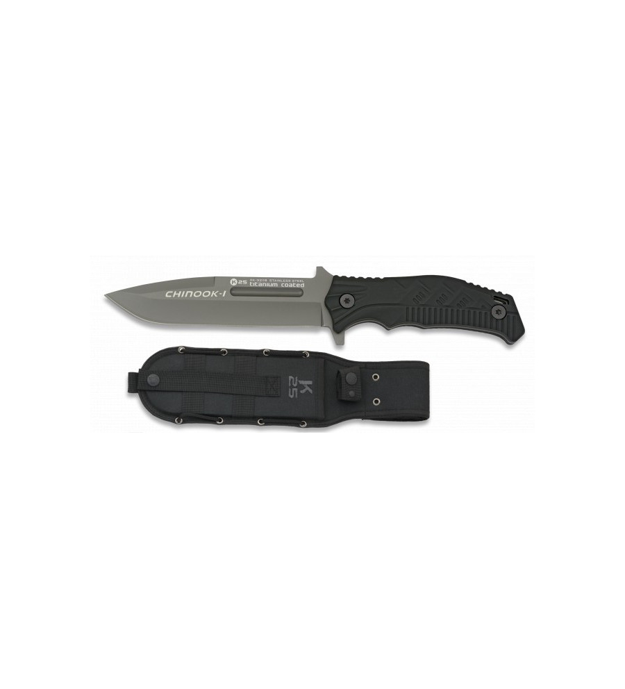 Tactical knife K25.CHINOOK I negro. H:14