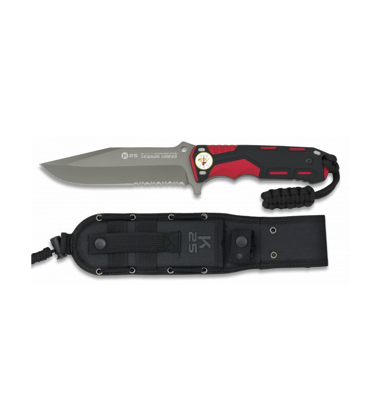 cuchillo rojo/negro. hoja: 13.5cm