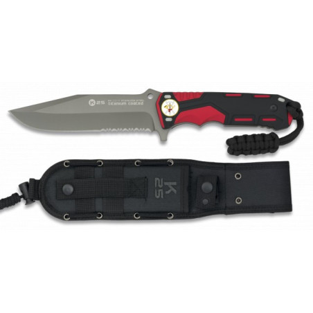 cuchillo rojo/negro. hoja: 13.5cm