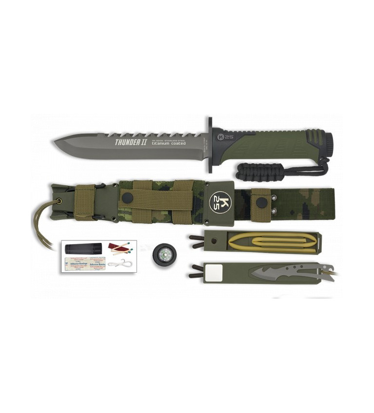 K25.Cuchillo Thunder II. Camo verde. 17.