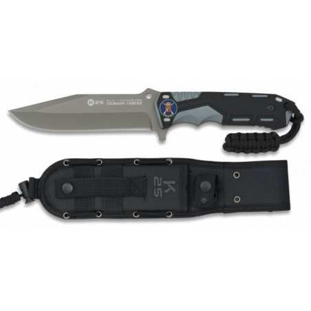 Cuchillo gris/negro. hoja: 13.5cm