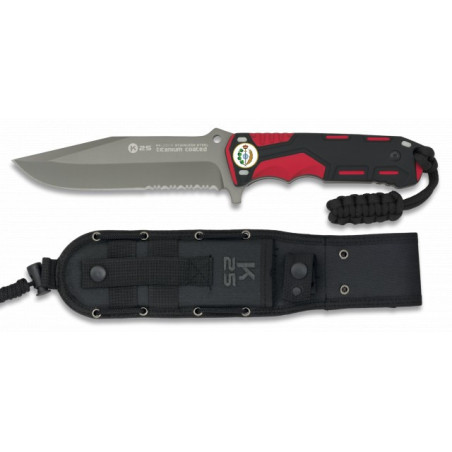 cuchillo rojo/negro. hoja: 13.5cm
