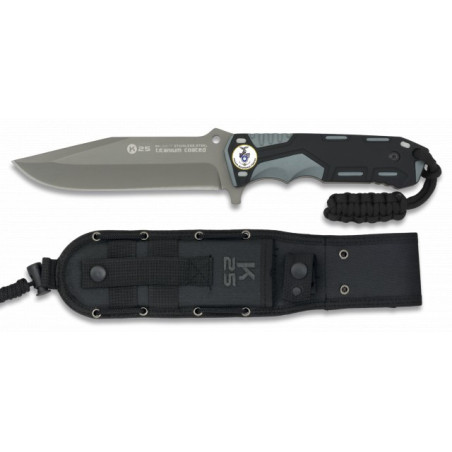 Cuchillo gris/negro. hoja: 13.5cm