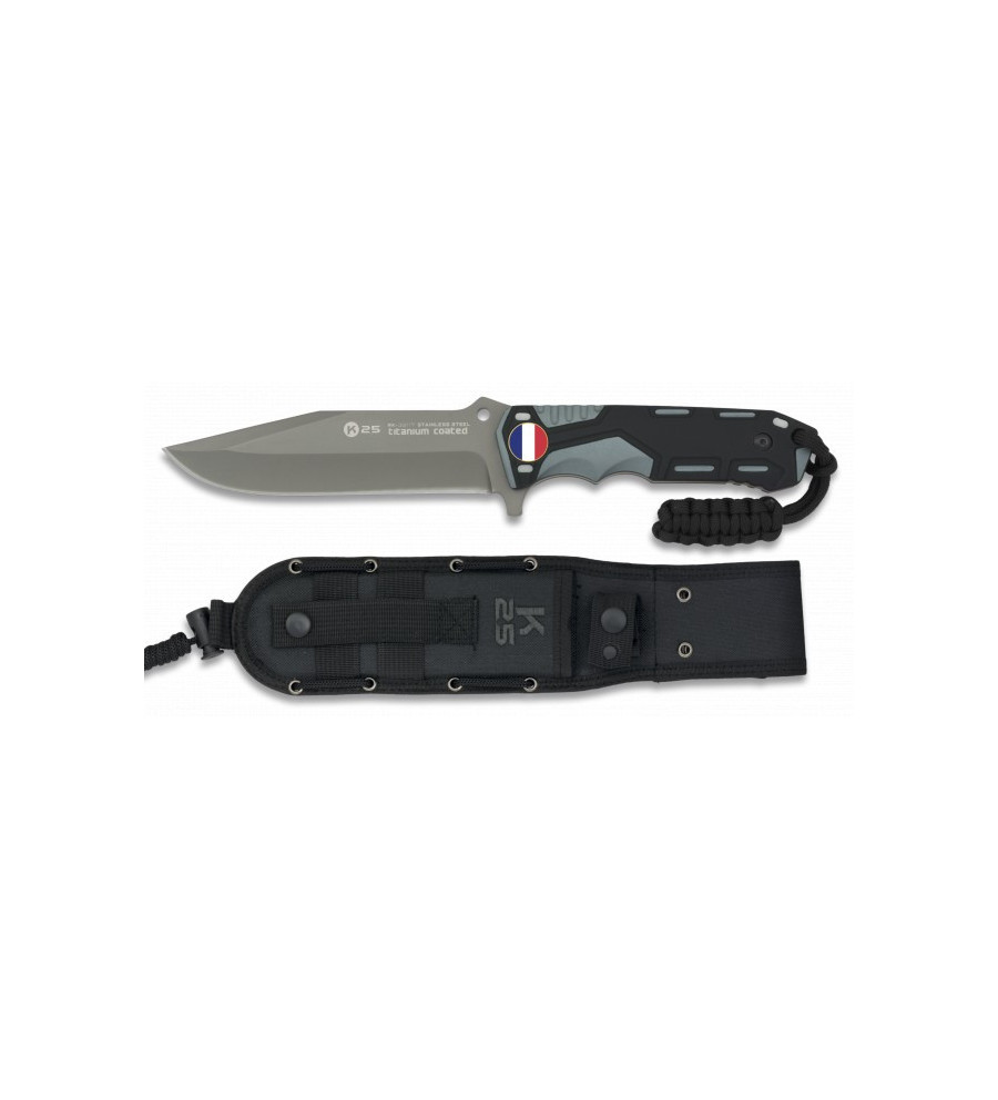 Cuchillo gris / negro hoja 13.5 cm
