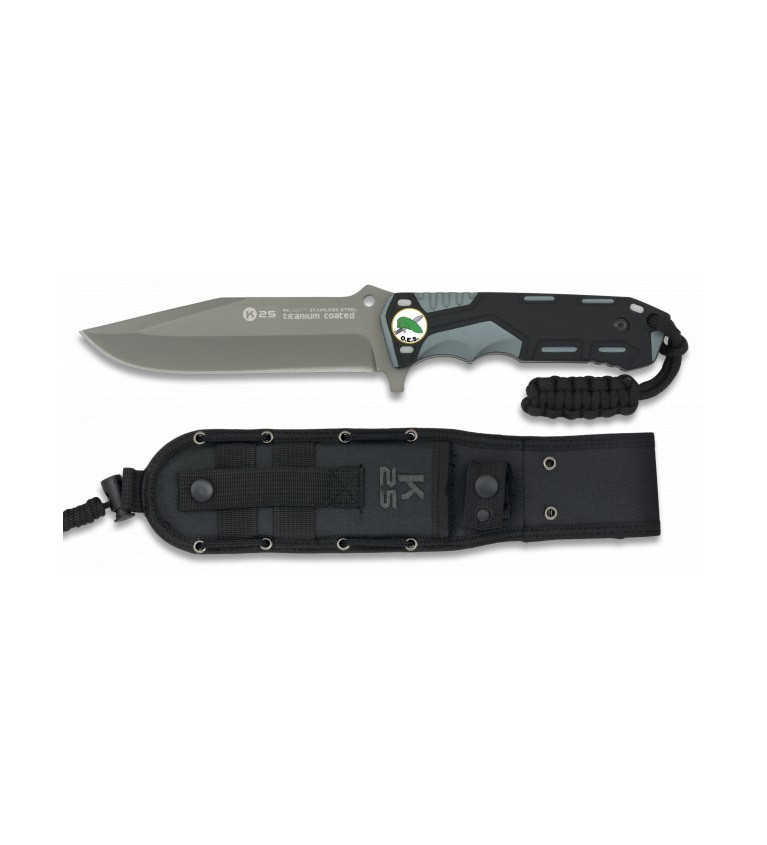 Cuchillo gris/negro. hoja: 13.5cm