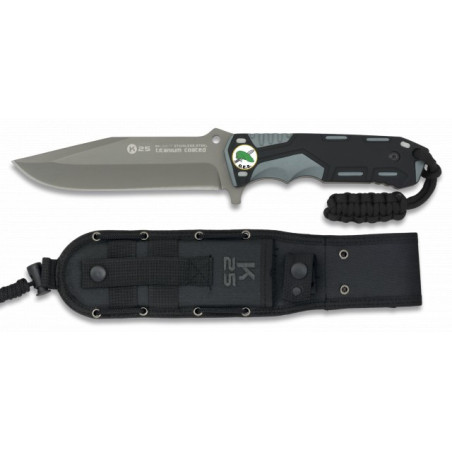 Cuchillo gris/negro. hoja: 13.5cm