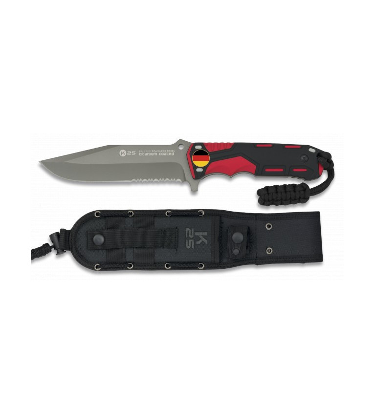 cuchillo rojo/negro. hoja: 13.5cm