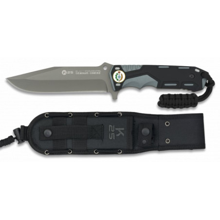Cuchillo gris/negro. hoja: 13.5cm