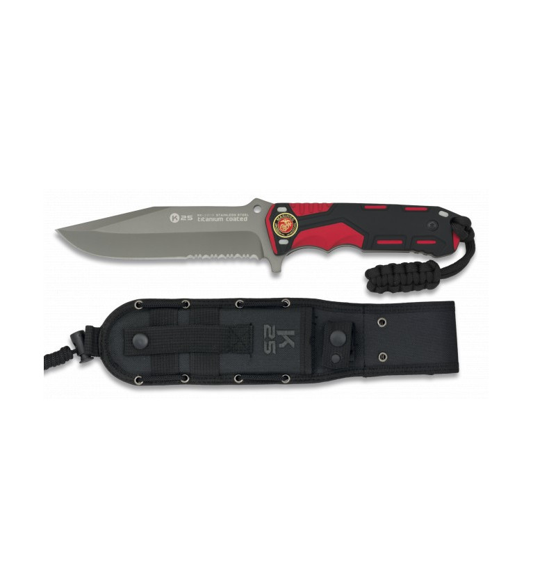cuchillo rojo/negro. hoja: 13.5cm