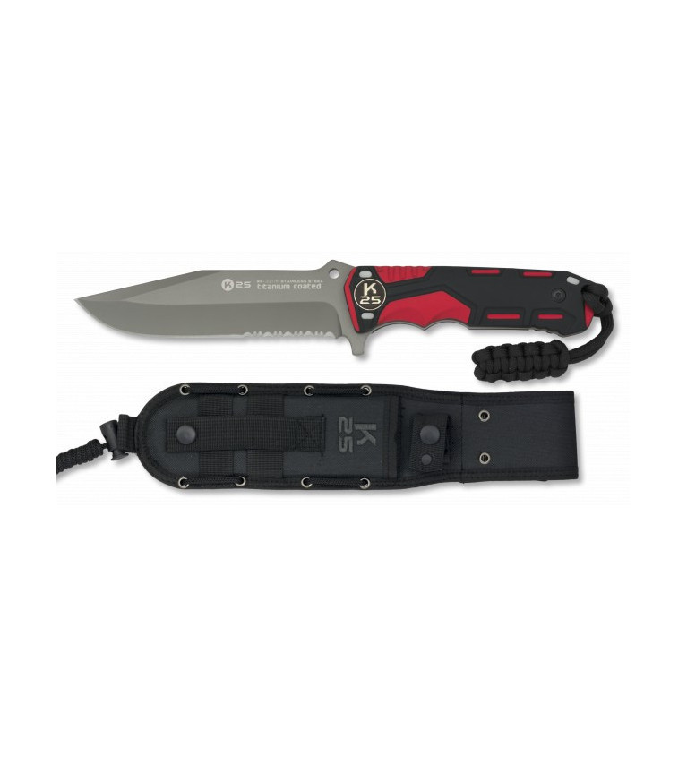 K25. cuchillo rojo/negro. hoja: 13.5cm