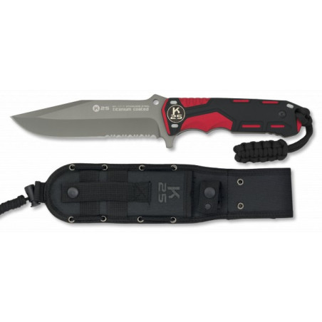 K25. cuchillo rojo/negro. hoja: 13.5cm