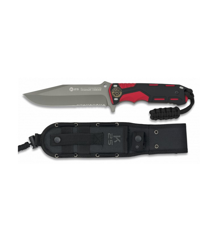 cuchillo rojo/negro. hoja: 13.5cm