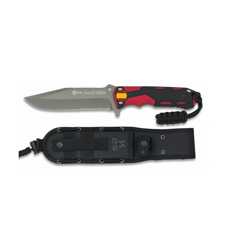cuchillo rojo/negro. hoja: 13.5cm