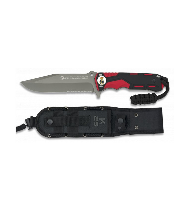 Cuchillo rojo/negro. hoja: 13.5cm