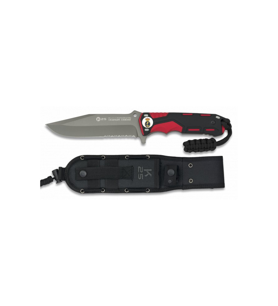 Cuchillo rojo/negro. hoja: 13.5cm