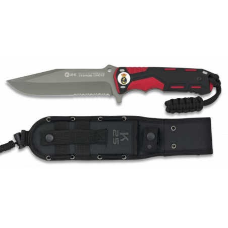 Cuchillo rojo/negro. hoja: 13.5cm