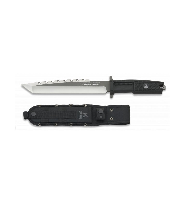 cuchillo K25 puño goma. titanium. h:20.8