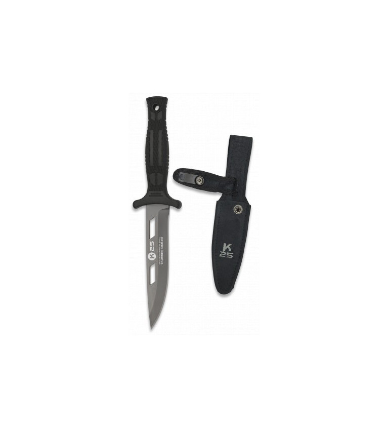 cuchillo botero K25. black coated h:12.4