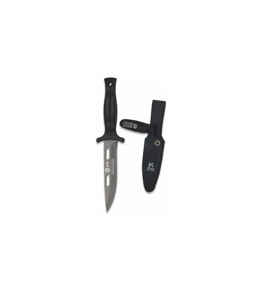 cuchillo botero K25. black coated h:12.4