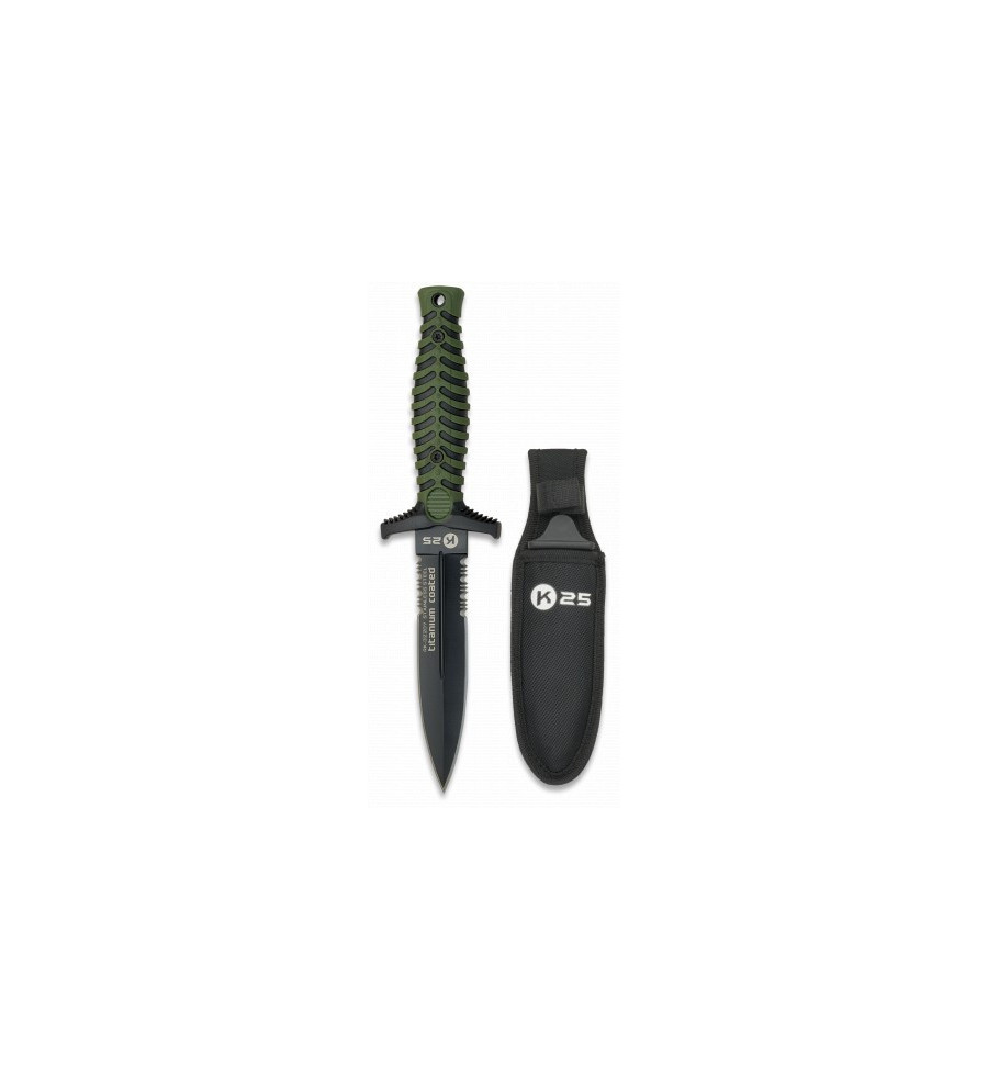Cuchillo K25 Con Funda Verde. h:12.5