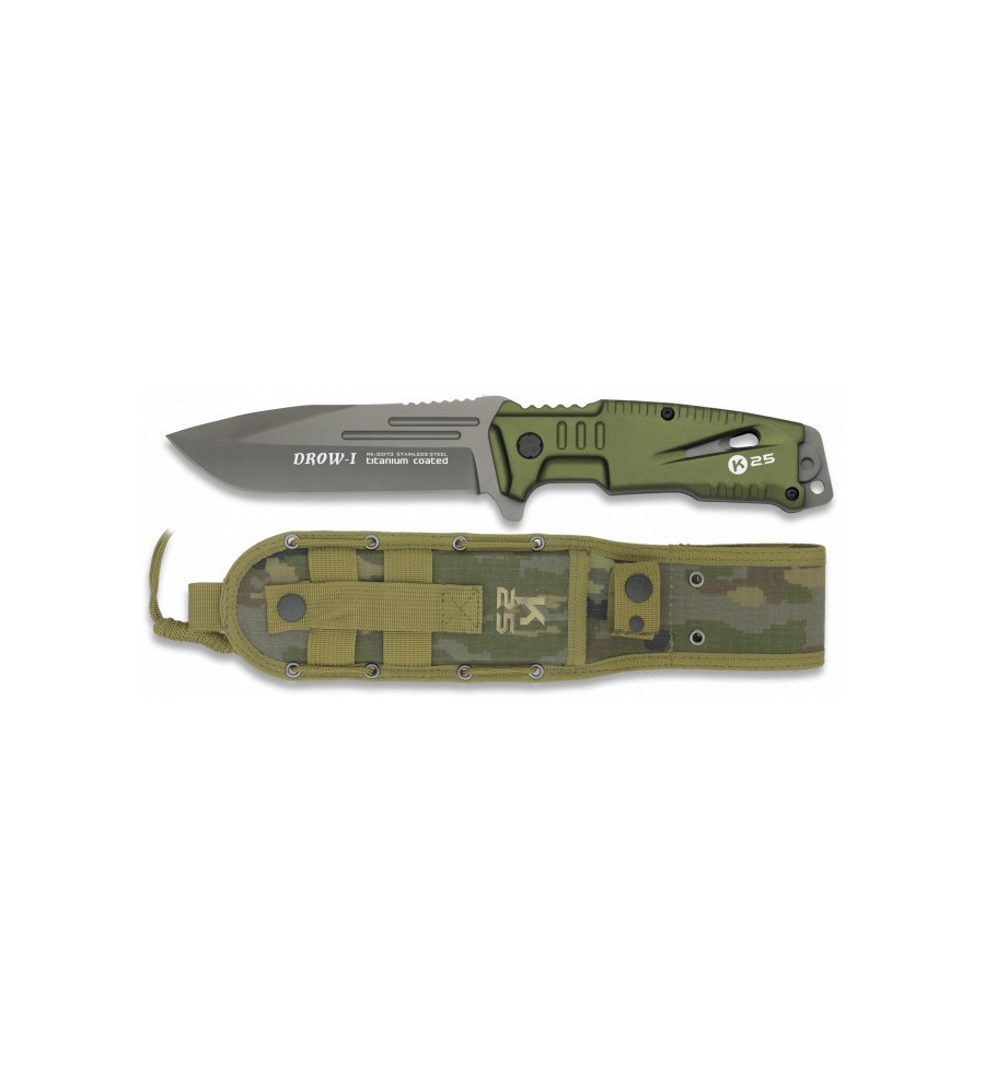 cuchillo K25 DROW-I verde. 12 cm