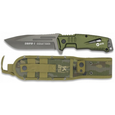 cuchillo K25 DROW-I verde. 12 cm