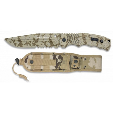 cuchillo K25 SFL camo con sierra. h. 14