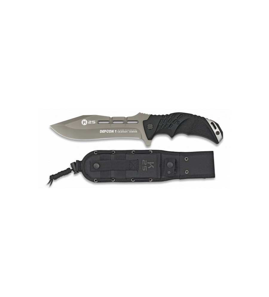 cuchillo k25 linea negro. hoja:15 cm