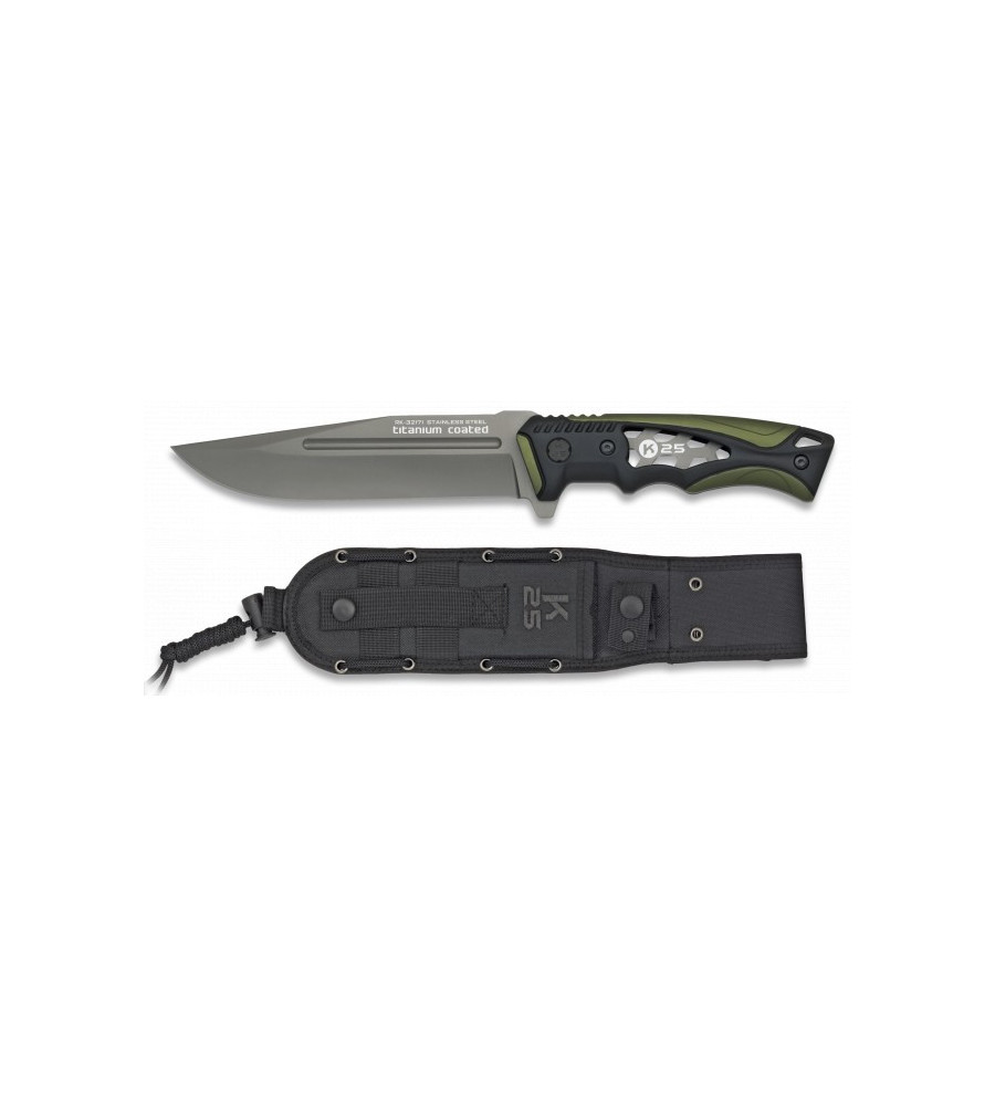 cuchillo K25 verde. titanium. 14 cm