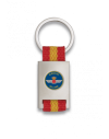 Llavero rectangulo plata + cinta bandera