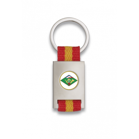 Llavero rectangulo plata + cinta bandera