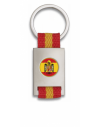 Llavero rectangulo plata + cinta bandera