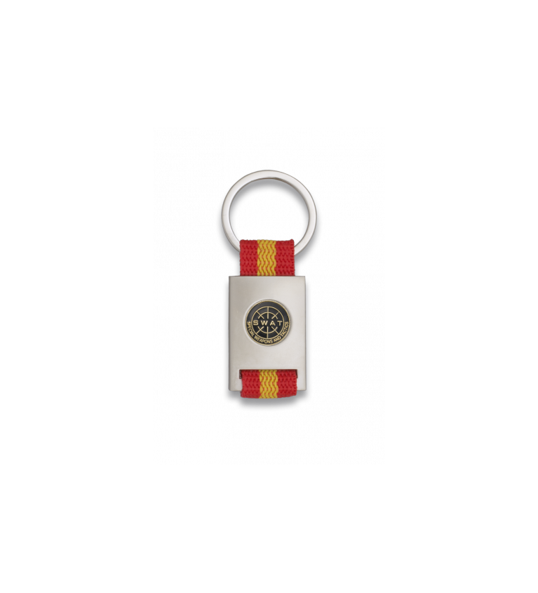 Llavero rectangulo plata + cinta bandera