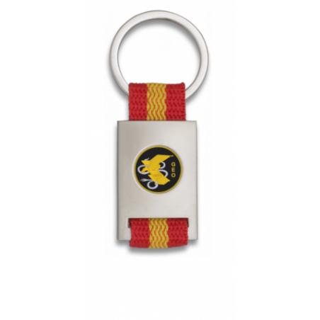Llavero rectangulo plata + cinta bandera