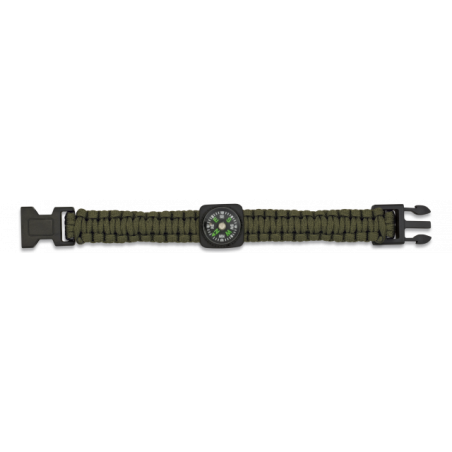 Pulsera paracord Verde con brújula