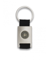 Llavero rectangular plata + cinta negra