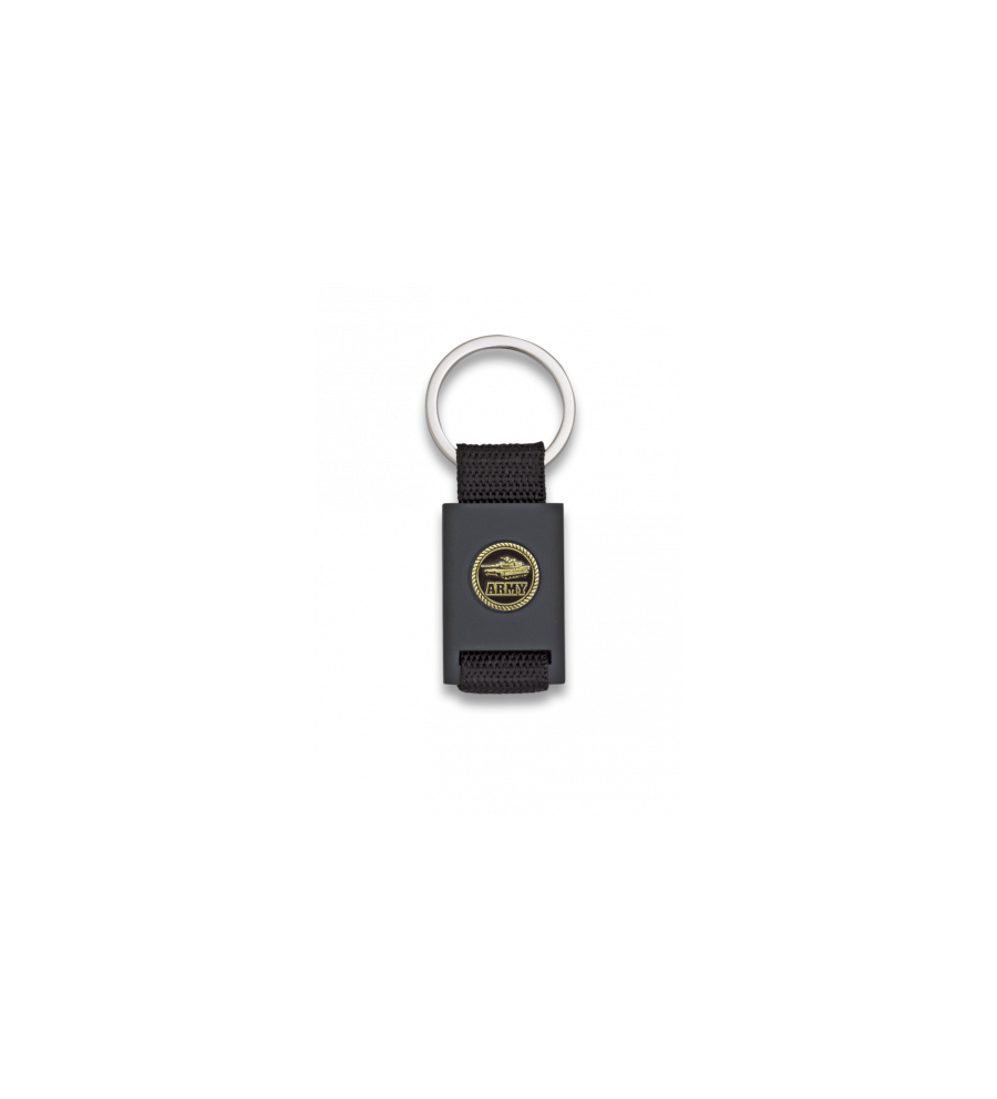 Llavero rectangulo negro + cinta negra