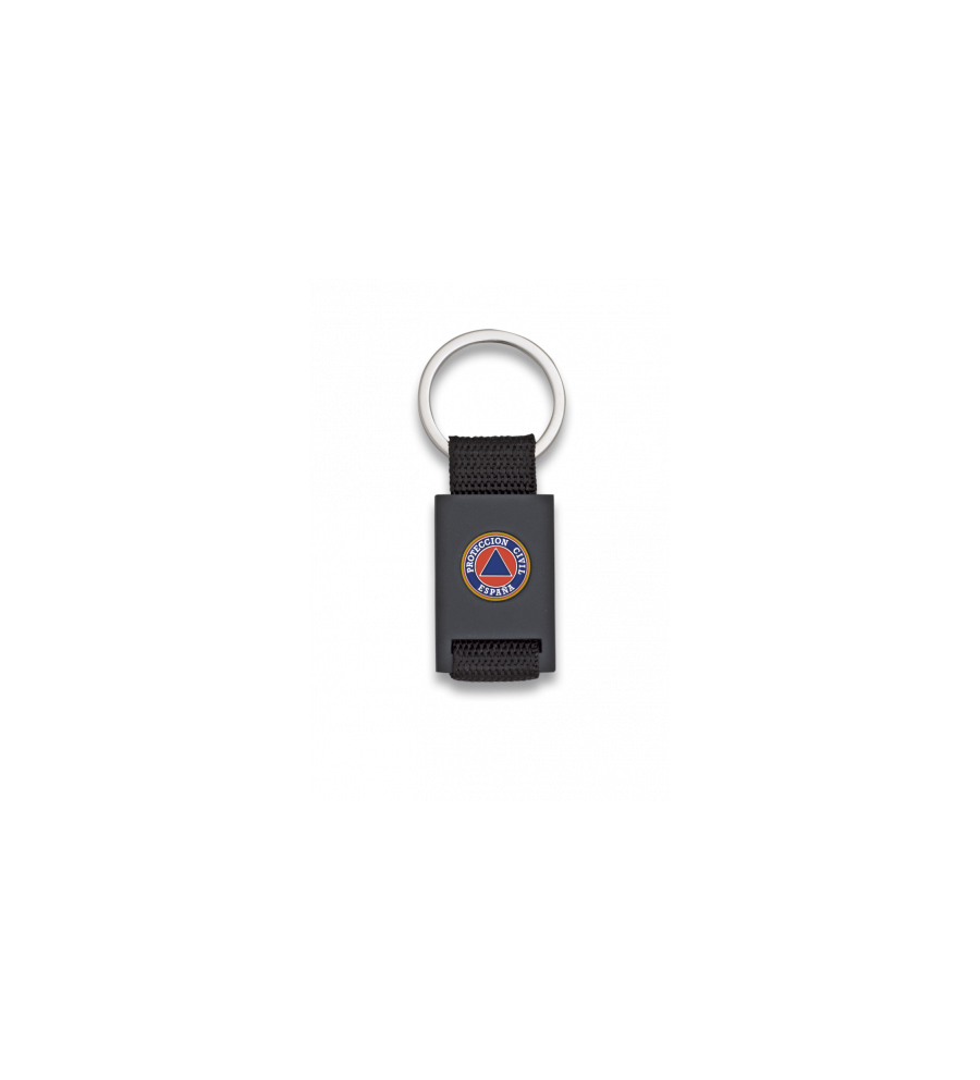 Llavero rectangulo negro + cinta negra