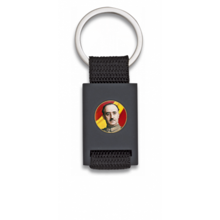 Llavero rectangulo negro + cinta negra