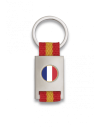 Llavero rectangulo plata + cinta bandera